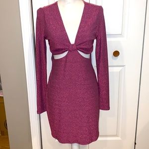 Purple sparkly long sleeve dress
